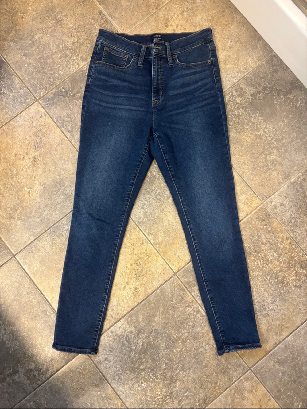 J. Crew Dark Indigo High-Rise Skinny Jeans